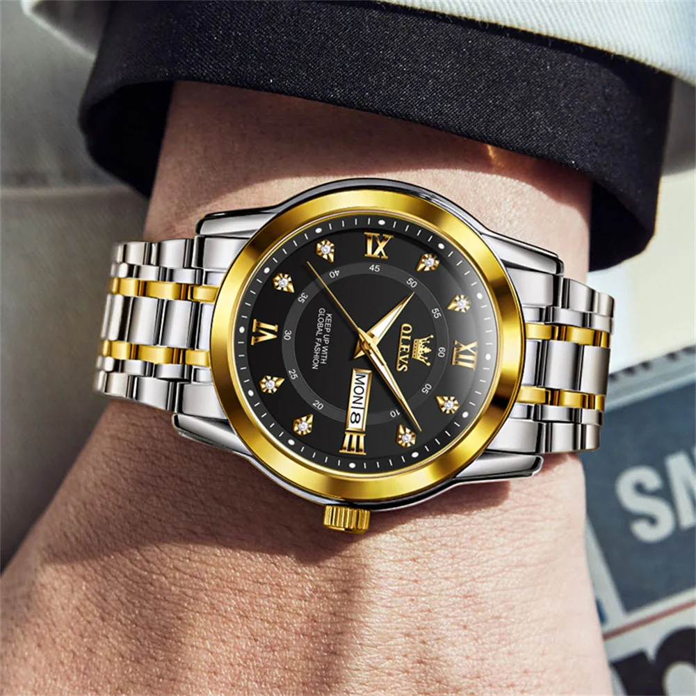 OLEVS 5513 Mens Watch Diamond Stainless Steel Waterproof Watches for Men - Image 8