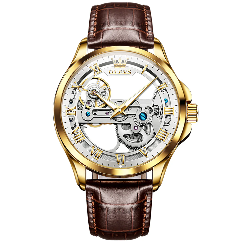 OLEVS 6661 Skeleton Watches for Men Automatic Self Winding Mechanical Luxury Dress Waterproof Luminous Men Wrist Watch - Image 15