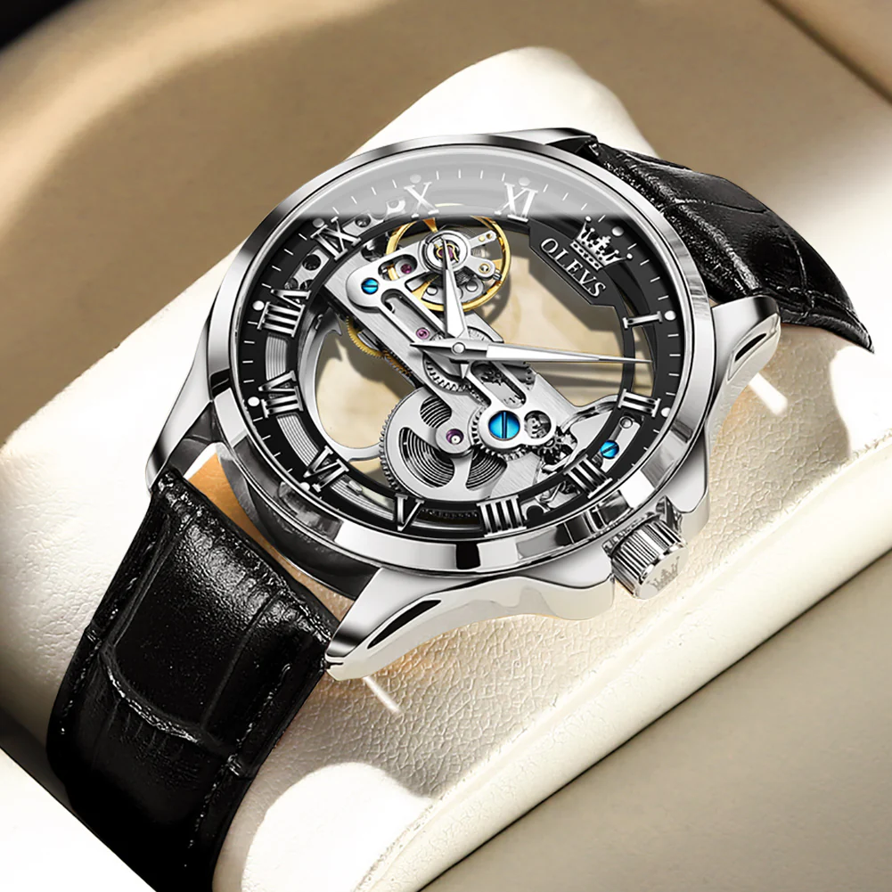 OLEVS 6661 Skeleton Watches for Men Automatic Self Winding Mechanical Luxury Dress Waterproof Luminous Men Wrist Watch - Image 25