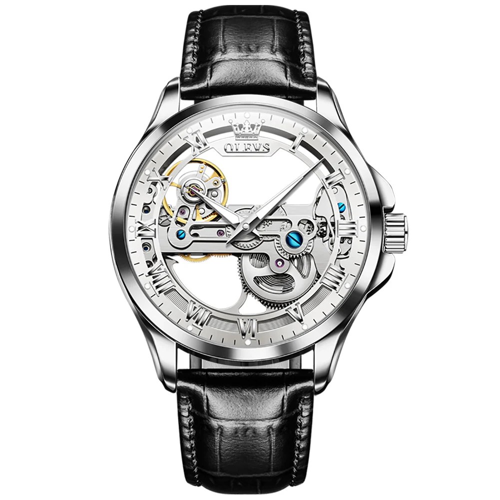 OLEVS 6661 Skeleton Watches for Men Automatic Self Winding Mechanical Luxury Dress Waterproof Luminous Men Wrist Watch - Image 29