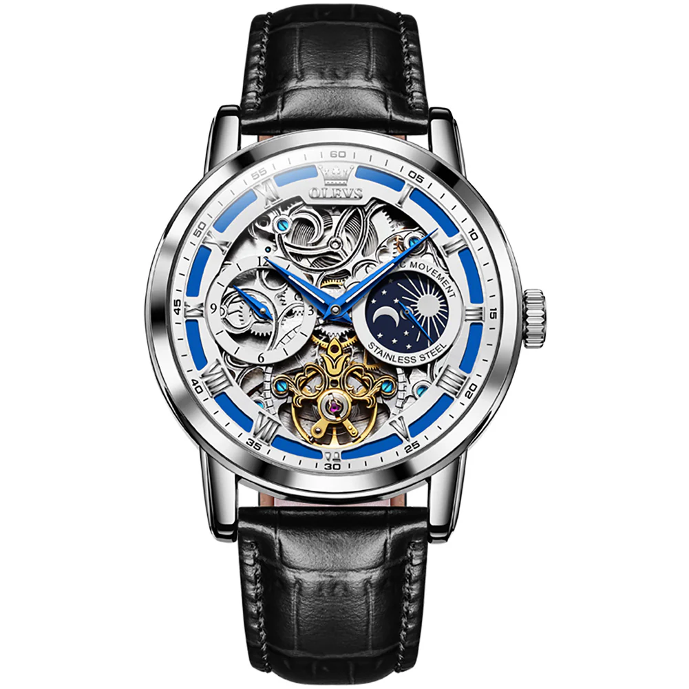 OLEVS 6670 Skeleton Watches for Mens Automatic Mechanical Self Winding Tourbillon Luxury Dress Wrist Watches Waterproof Luminous - Image 17
