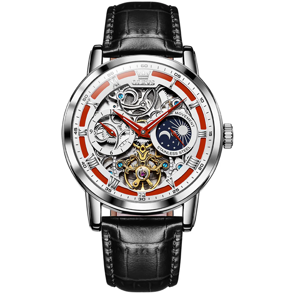 OLEVS 6670 Skeleton Watches for Mens Automatic Mechanical Self Winding Tourbillon Luxury Dress Wrist Watches Waterproof Luminous - Image 25