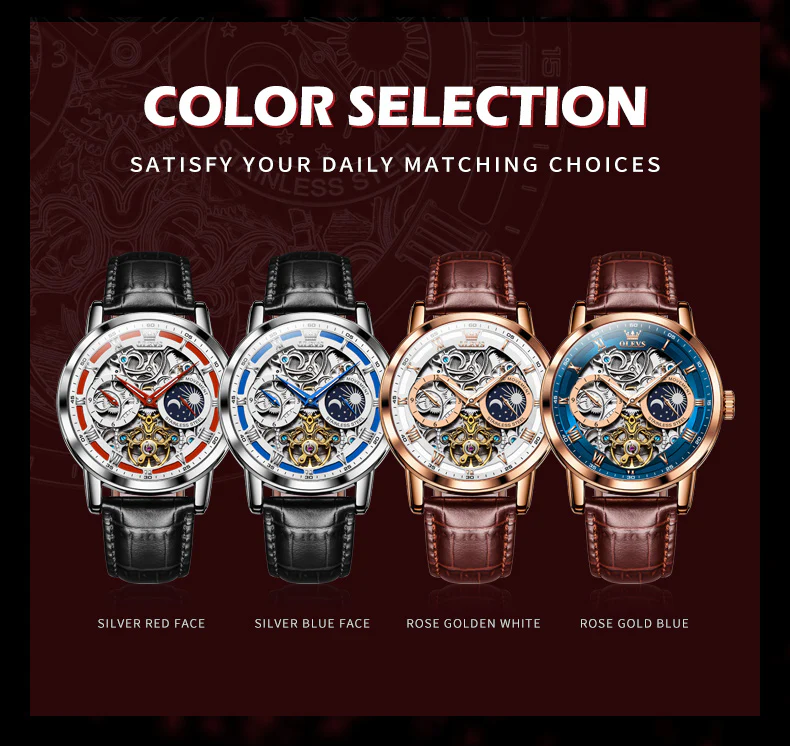 OLEVS 6670 Skeleton Watches for Mens Automatic Mechanical Self Winding Tourbillon Luxury Dress Wrist Watches Waterproof Luminous - Image 7