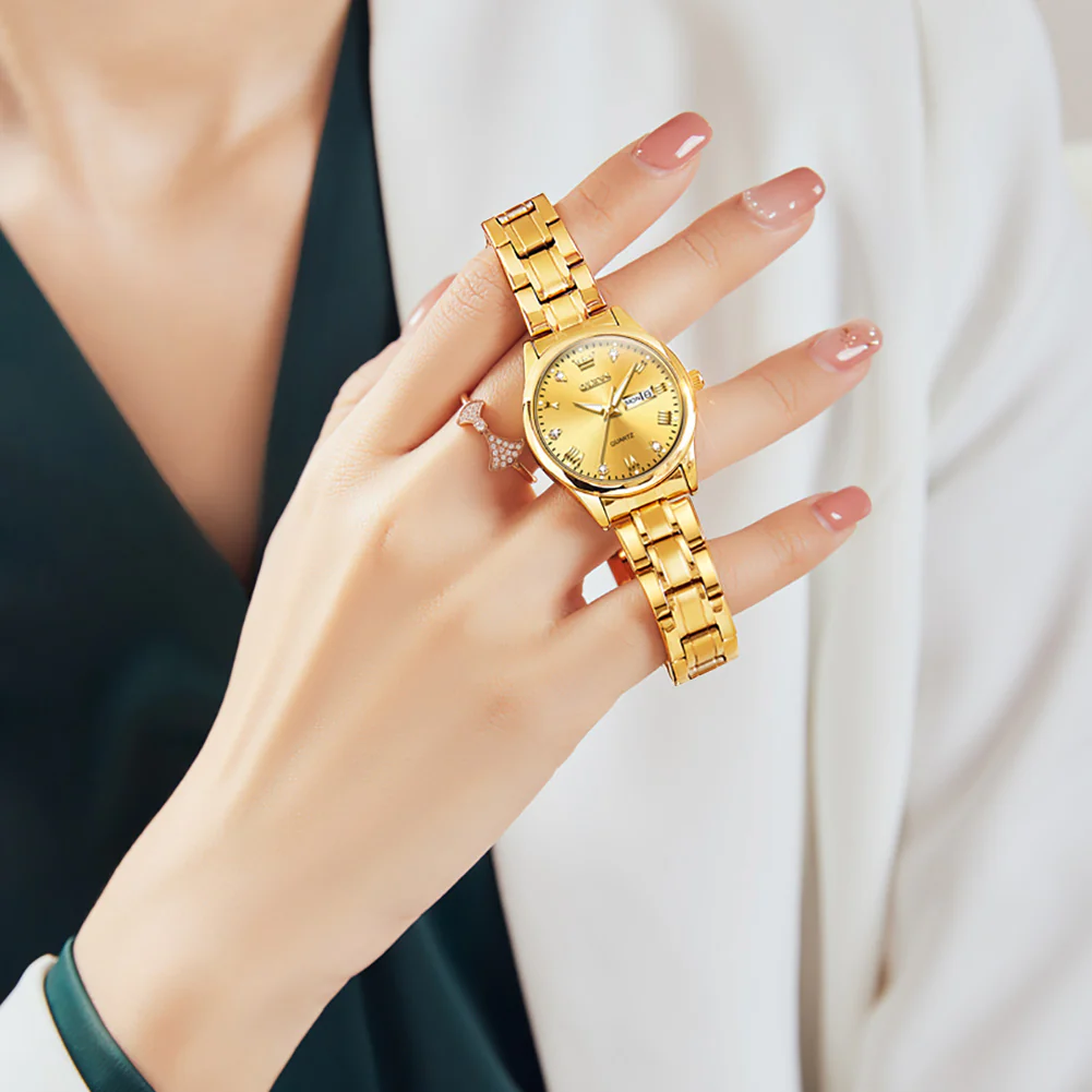 OLEVS 5563 Watch for Women Diamond Fashion Elegant Dress Ladies Watch Two Tone Wrist Watches Waterproof Luminous - Image 3