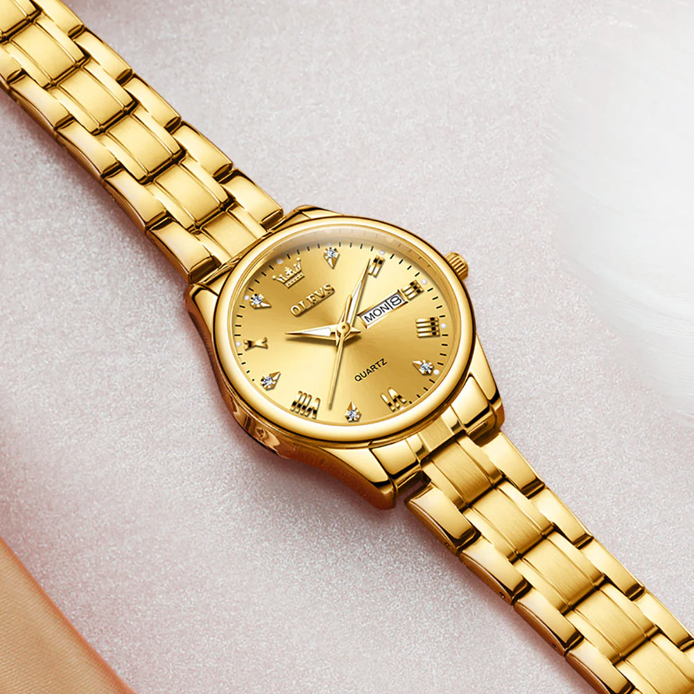 OLEVS 5563 Watch for Women Diamond Fashion Elegant Dress Ladies Watch Two Tone Wrist Watches Waterproof Luminous - Image 4