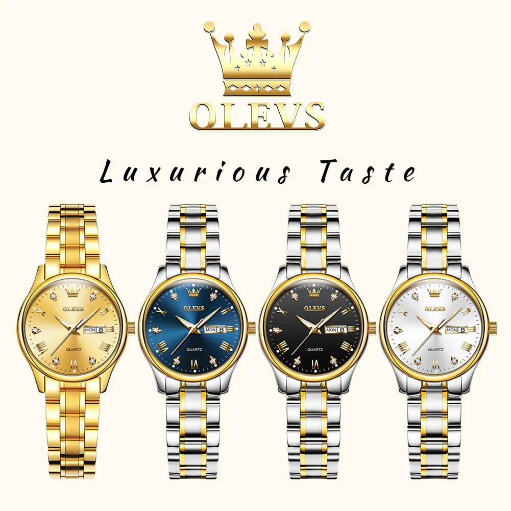 OLEVS 5563 Watch for Women Diamond Fashion Elegant Dress Ladies Watch Two Tone Wrist Watches Waterproof Luminous - Image 6