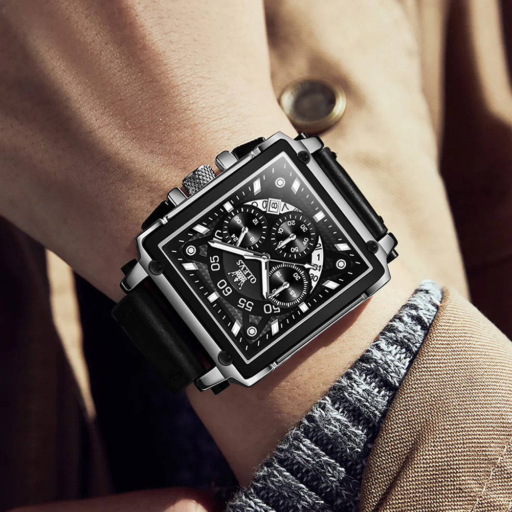 OLEVS 9919 Watches for Men Chronograph Fashion Dress Watch Waterproof Luminous Casual Square Wrist Watches - Image 19