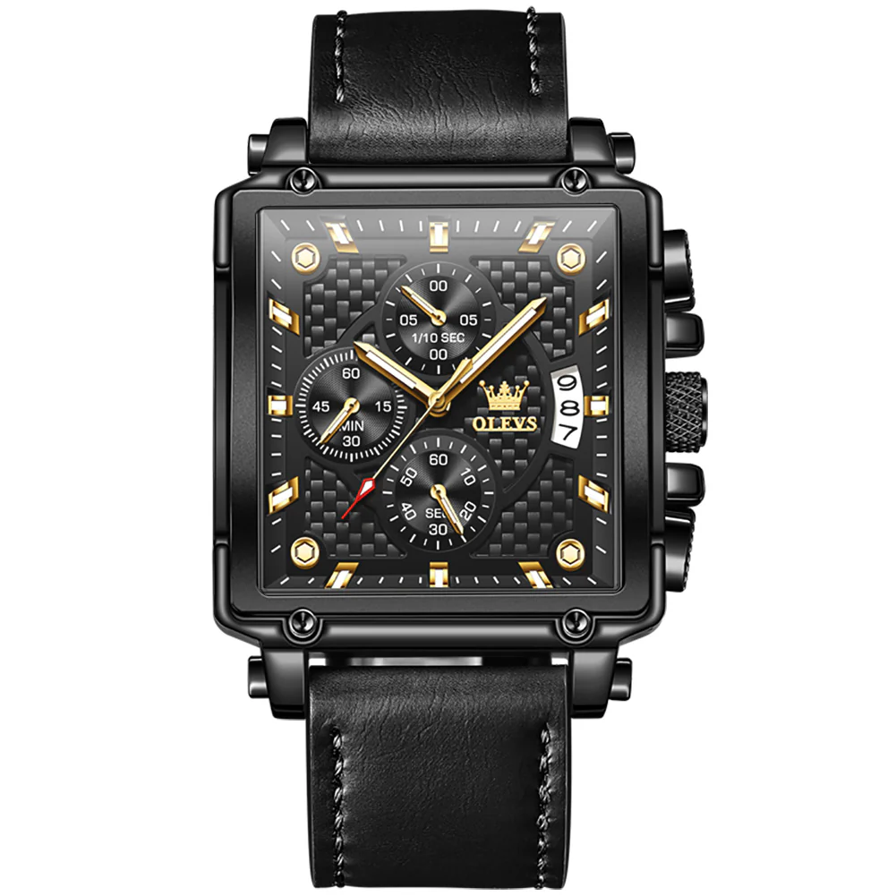 OLEVS 9925 Watches for Men Chronograph Fashion Dress Watch Waterproof Luminous Casual Square Wrist Watches - Image 22