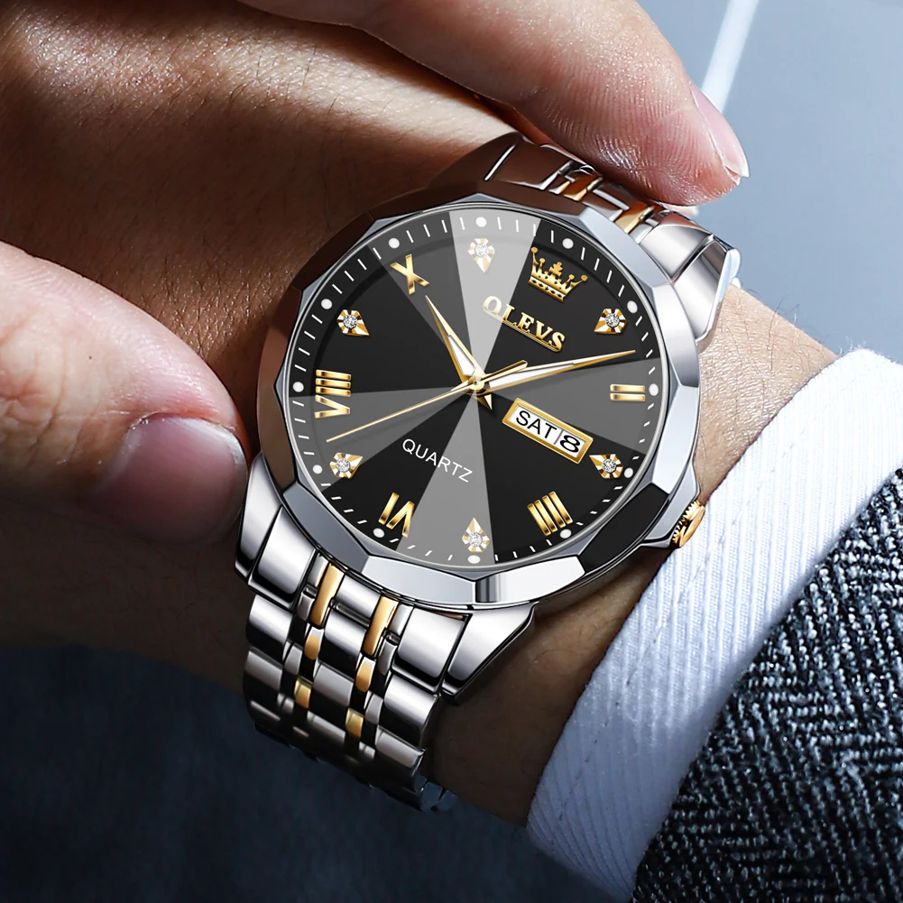 OLEVS 9931 Watches for Men Diamond Dress Luxury Casual Fashion Wrist Watch Waterproof Luminou - Image 23