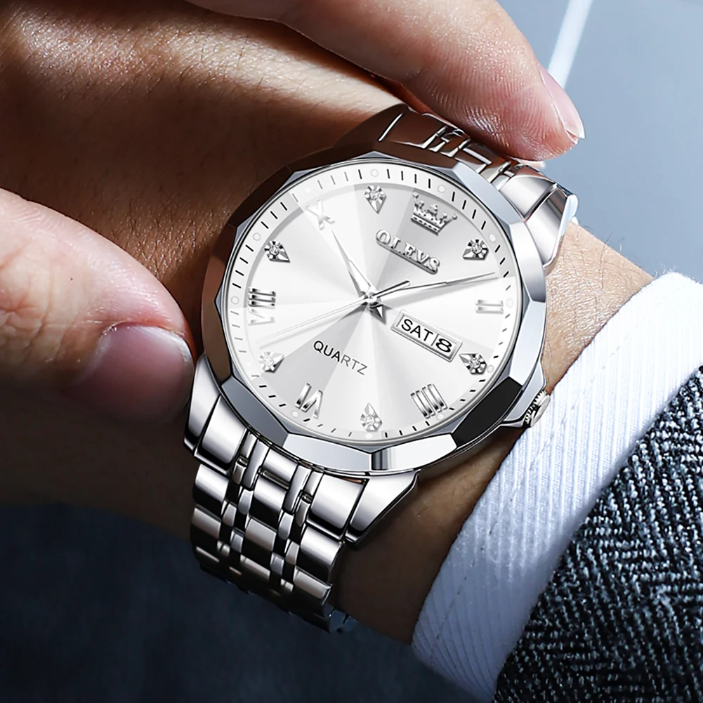 OLEVS 9931 Watches for Men Diamond Dress Luxury Casual Fashion Wrist Watch Waterproof Luminou - Image 37