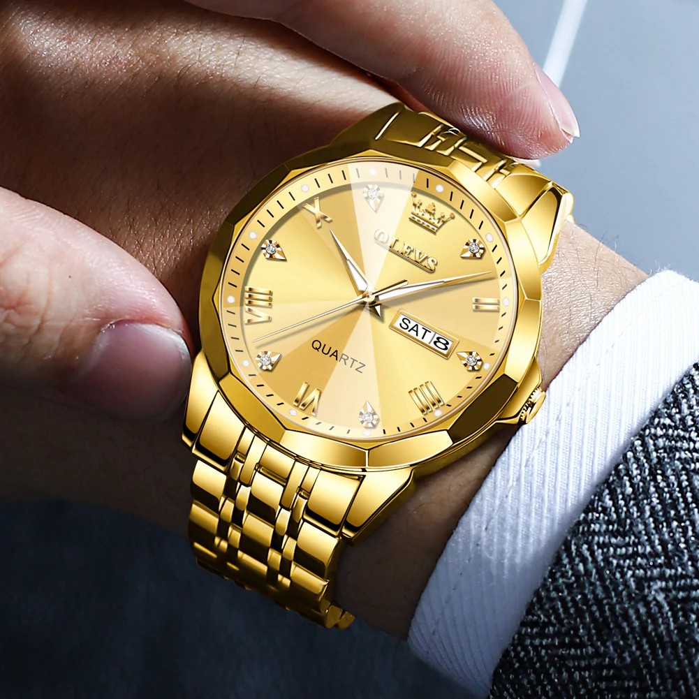 OLEVS 9931 Watches for Men Diamond Dress Luxury Casual Fashion Wrist Watch Waterproof Luminou - Image 9