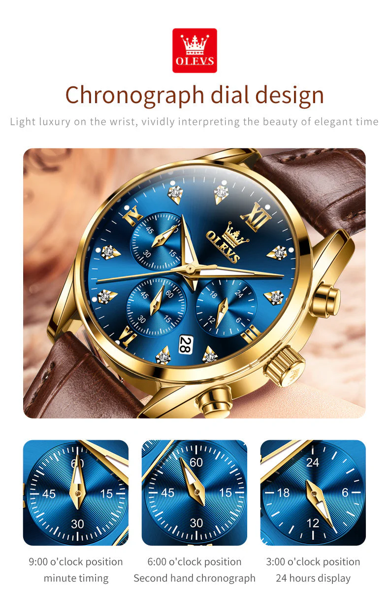 OLEVS 5523 Womens Watches Brown Rose Gold Chronograph Casual Dress Waterproof Ladies Wrist Watch - Image 46