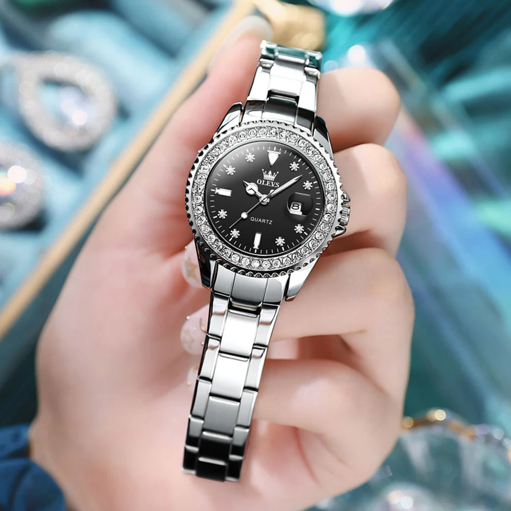 OLEVS 9945 Womens Watches Diamond Luxury Dress Gold Wrist Watch Waterproof Luminous - Image 17