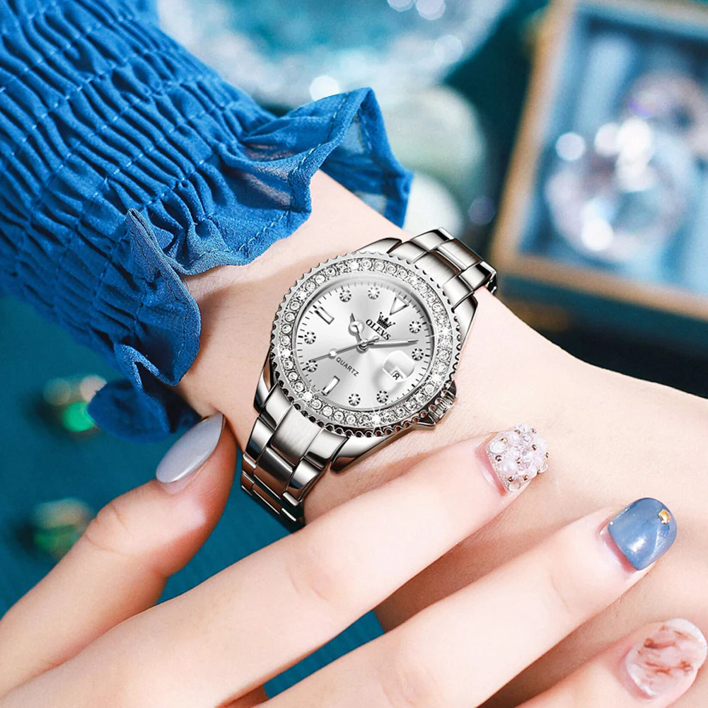 OLEVS 9945 Womens Watches Diamond Luxury Dress Gold Wrist Watch Waterproof Luminous - Image 23
